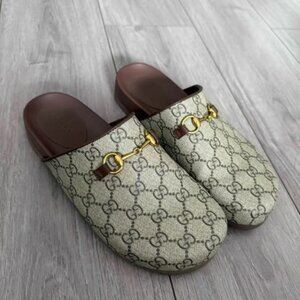 GUCCl Gucci Horsebit Backless Round Toe Stylish Slide Sandals for Women